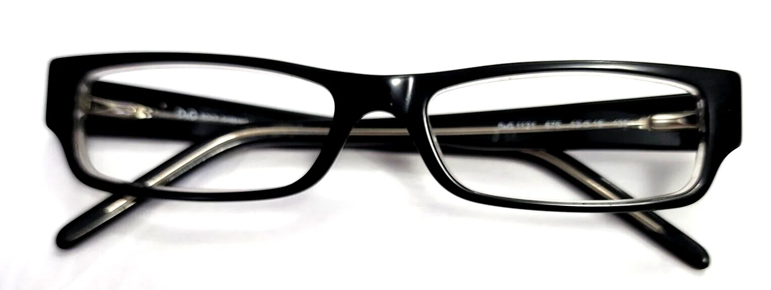 Dolce & Gabbana DG1121 675 Black Metal Rectangle Eyeglasses Frames 52-16 135