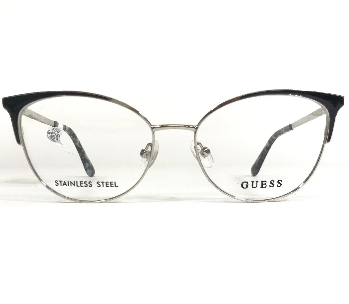 Guess Eyeglasses Frames GU2704 005 Black Silver Cat Eye Full Rim 52-16-140