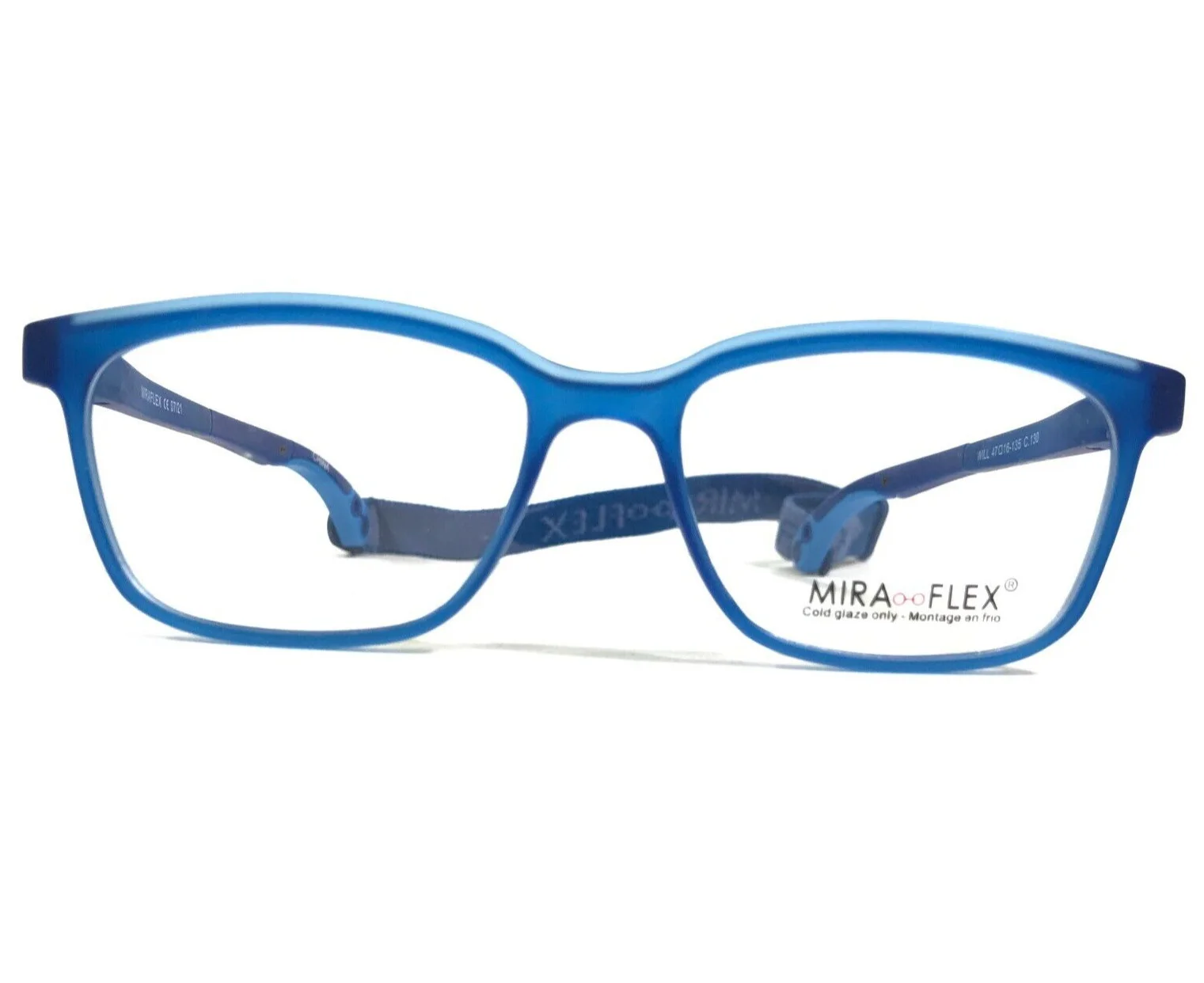 Miraflex Kids Eyeglasses Frames WILL C.130 Blue Square Full Rim 47-16-135