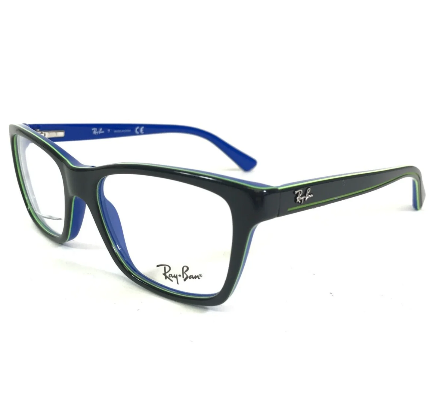 Ray-Ban Kids Eyeglasses Frames RB1536 3600 Black Blue Green Square 48-16-130