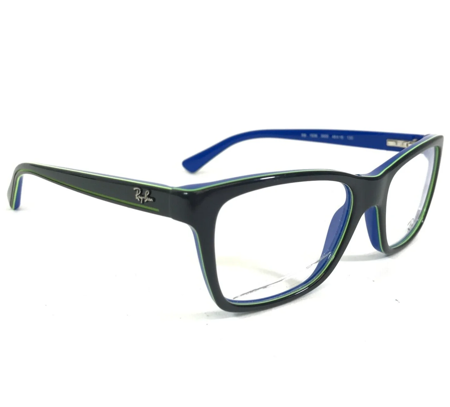 Ray-Ban Kids Eyeglasses Frames RB1536 3600 Black Blue Green Square 48-16-130 3