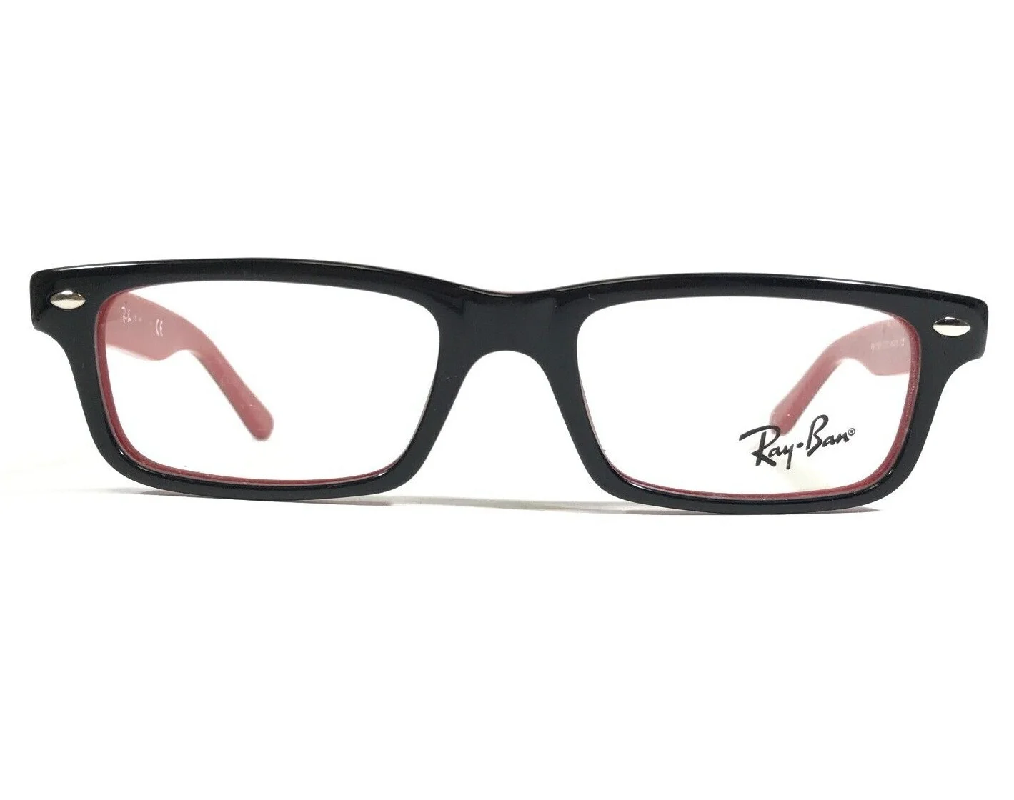 Ray-Ban RB1535 3573 Kids Eyeglasses Frames Black Red Rectangular 46-16-125 2